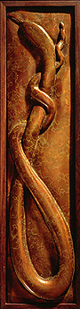 snake cast in bronze